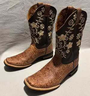 Unbranded Embroidered Square Toe Western Cowboy Boots Ladies 4.5 thumbnail 1