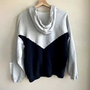 Adidas vintage retro colorblock beige navy burgundy pullover hoodie women's M thumbnail 6