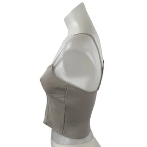 Zara Women's Gray Sleeveless Corset Bustier Knit Cami Tank Camisole Crop Top S thumbnail 3