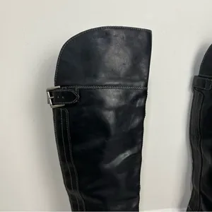 Hinge Over the Knee Leather tall boots In Black Size 7.5 Equestrian Bohemian thumbnail 9
