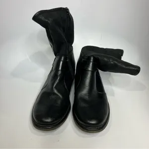 Baretraps Shakira black leather boots women's‎ size 9.5 buckle casual zipper thumbnail 2