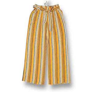 Anthropologie After Market Mustard Striped Wide Leg Pants Tie Waist Boho Resort‎ thumbnail 2