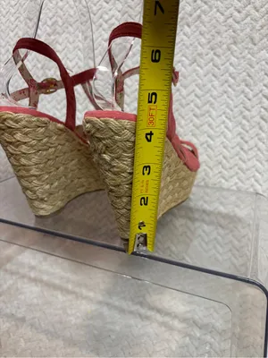 Bamboo Coral Red Espadrille Wedge Sandals 6 Floral T-Strap Cottagecore Y2K thumbnail 11