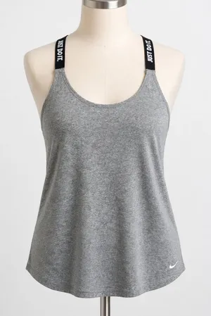 Nike Racerback Tank Gray Athleisure Gym Y2K Sporty Minimalist‎ L thumbnail 1