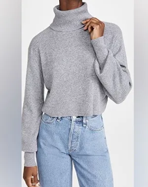 Reformation Luisa Grey Turtleneck Cashmere Sweater thumbnail 1