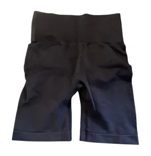 Luna Black Seamless High Waisted Scrunch Butt Biker Shorts Athletic Gym S thumbnail 1