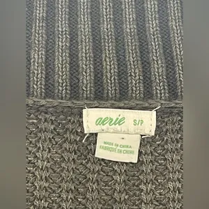 Aerie cable knit tunic sweater gray size small thumbnail 5