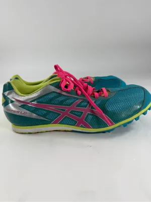 ASICS Hyper LD 5 Women’s Track Spikes Teal Pink Lime US 9.5 thumbnail 2