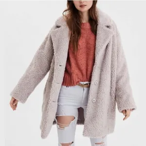 NWOT American eagle purple/gray long teddy jacket thumbnail 1