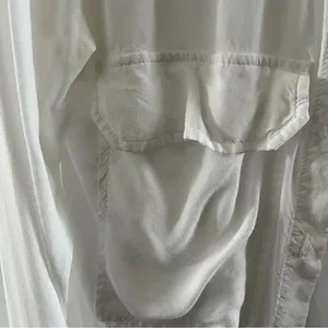 Zara White Button Down Collar Breast Pockets Lightweight Perfect Condition XS thumbnail 4