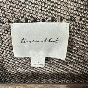 Line & Dot Leopard Sweater Womens Large Tan Black Mock Neck‎ Balloon Sleeve thumbnail 2