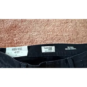 Kensie Jeans High Rise Stovepipe Black Rhinestone Jeans Size 4/27 thumbnail 2
