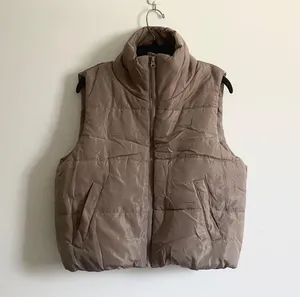 Cute Puffy Puffer Vest Jacket Tan thumbnail 1