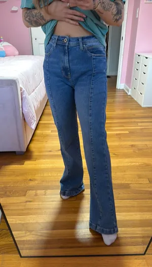 Kensie High rise boot cut jeans thumbnail 1