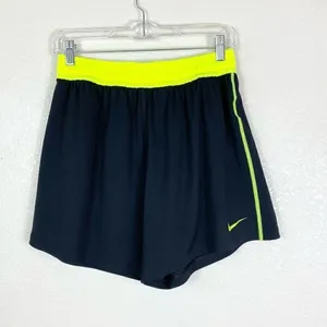 Nike Dri-Fit Black & Neon Yellow High Rise Athletic Gym Shorts thumbnail 4