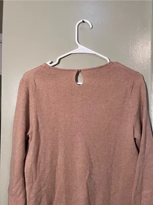 Talbots Women’s Sz Medium Pure Cashmere Sweater Dark Chestnut Heather 3/4 Sleeve thumbnail 8