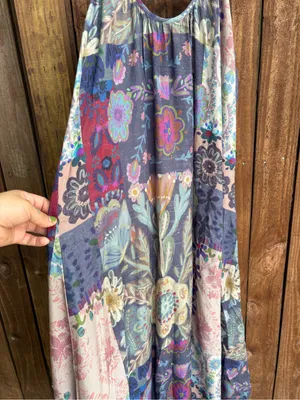 Natural Life Blue Floral Patchwork Lizzie Midi Dress thumbnail 5