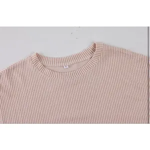 NEW 2 Pc Lounge Travel Outfit Ribbed Knit Long Sleeve Wide Leg L thumbnail 7