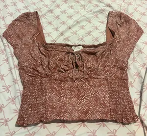 URBAN Romantics Brown Patterned Crop Top thumbnail 1