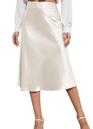 ZARA A-line Midi Satin Skirt Size M thumbnail 1