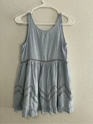 Altar'd State Light Blue Sleeveless Ruffle-Hem Girls' Dress thumbnail 3