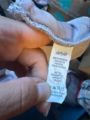 Aerie Beige Metallic Ribbed Bikini Swim Set thumbnail 7