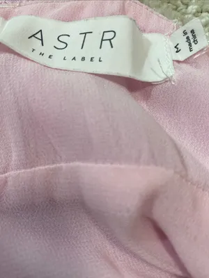 Astr Pink Tie-Shoulder Mini Dress with Ruched Bodice Size M 100% Viscose thumbnail 9