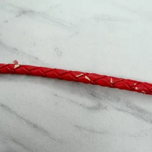 H&M Womens Red Braided Faux Leather Belt Extra Small (XS) ✨ thumbnail 3