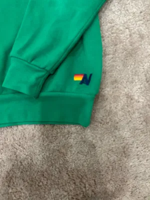 Aviator Nation Kelly Green Crewneck Sweatshirt With Neon Stripes Revolve Small thumbnail 3