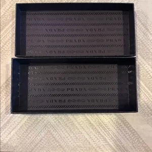 Prada Textured Small Black Rectangular Sunglasses Box thumbnail 4