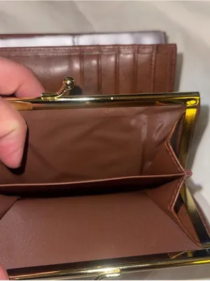Buxton Cowhide Brown Leather Snap Wallet with Embossed Floral Logo thumbnail 10