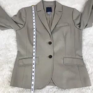 J. CREW Taupe Wool Button‎ Front Blazer Jacket 100% Wool Tan Beige Blazer Size 8 thumbnail 15