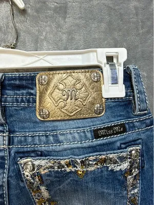 Miss Me Womens Ankle Skinny Jeans Blue Sequins Rhinestones Size 27 JP8715AK thumbnail 11