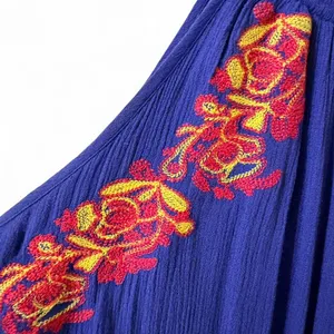 Entro Royal Blue Bohemic Embroidered Maxi Dress thumbnail 7