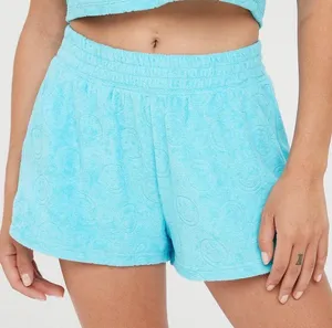 Aerie blue terry smile shorts thumbnail 3