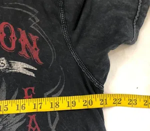 Affliction VERY RARE Grey Black Red Faded wash biker motorcycle skull crossbones wings goth grunge punk graphic tee tshirt top American Motor Club Fast Racer #jessepinkman thumbnail 7