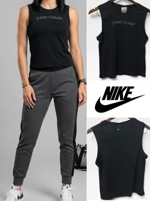 Nike | NWOT Black 'Swim Champ' Sleeveless Crop Muscle Tank Top (size S) thumbnail 2