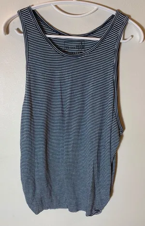 WE THE FREE Striped Tank Top XS‎ Navy White Sleeveless Casual Basic thumbnail 1