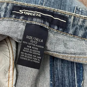 Vintage Y2K Squeeze Size 11 12 Short Micro Mini Blue Jean Cotton Denim Skirt thumbnail 7