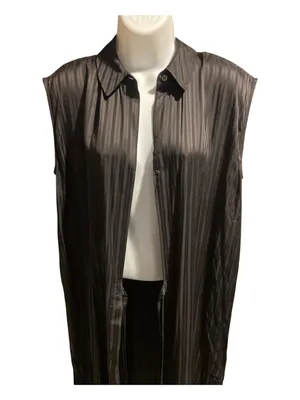 Alexander Wang Black Long Vest Duster silk and rayon size 4 thumbnail 1