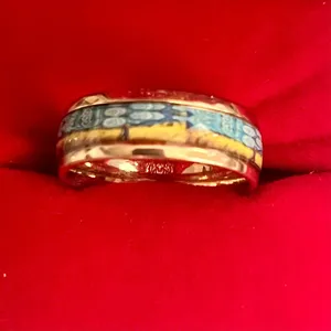 Artisan Van Gogh Starry Night Painting Gold Tone Ring Band Size 10 thumbnail 2