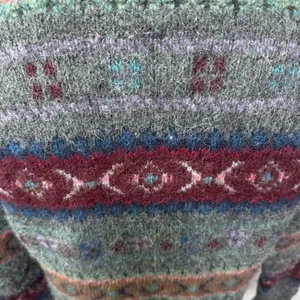 Polo Ralph Lauren Alpaca Wool Cardigan Sweater Medium Gray Stripe thumbnail 3