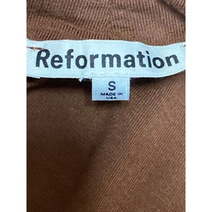 Reformation Bailey Women Brown Long Sleeve Mock Neck Inner Layer Knit Top Size S thumbnail 3