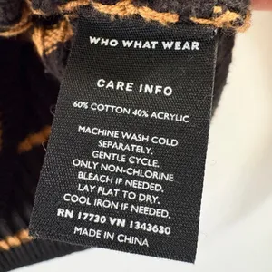 Who What Wear Black Striped Ribbed Knit Sweater Bell Cuffs Large thumbnail 8