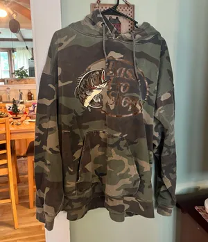 Vintage camo bass pro shops hoodie thumbnail 1