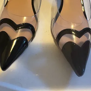 a new day Eleanor Glossy Black Heels perspects with heart toe size 6 thumbnail 5
