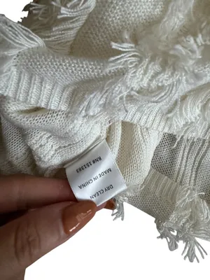 CURRENT AIR Ivory Winter White Striped Tank Top Size Large thumbnail 3