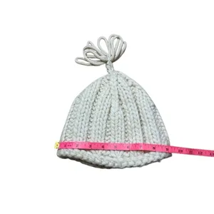 Y2K Vintage Gap Chunky Knot Wool Beanie with too tassel cream S / M thumbnail 3