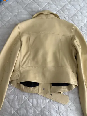 LTH JKT butter yellow biker leather jacket thumbnail 5