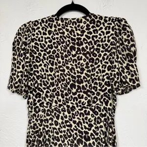 Something Navy Revolve Animal Print Button Down Sun Dress Womens XS Cream Brown thumbnail 12